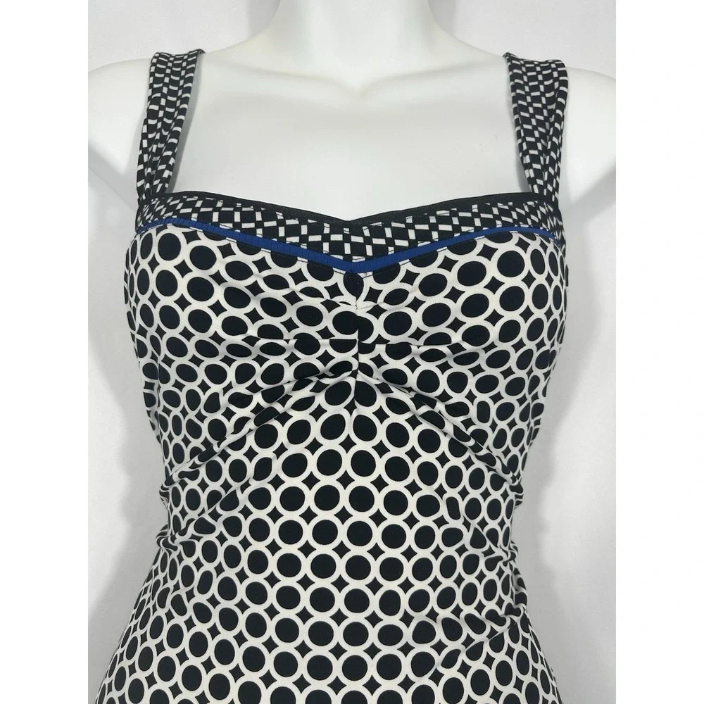 WHBM Vintage Geo Dot Fitted Babydoll Top Y2K Mallcore Boho Preppy Going Out Club
